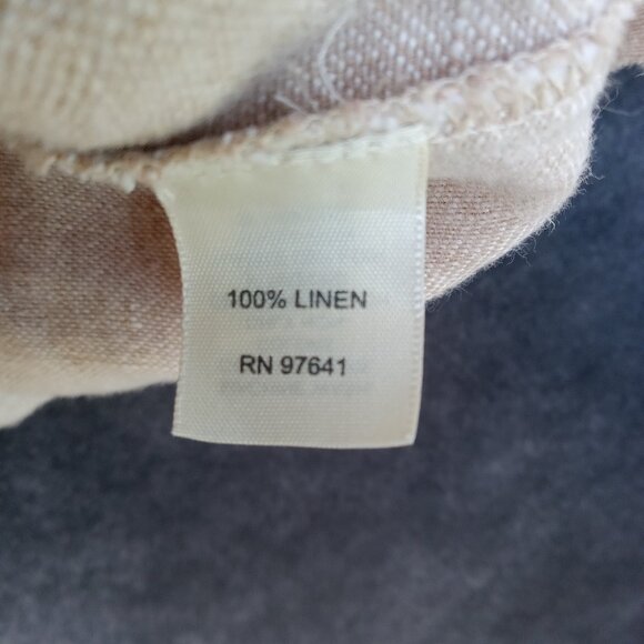 J.Jill LINEN Tan Khaki Layering Jacket Blazer Boho Bohemian Lagenlook Pockets - Picture 3 of 8